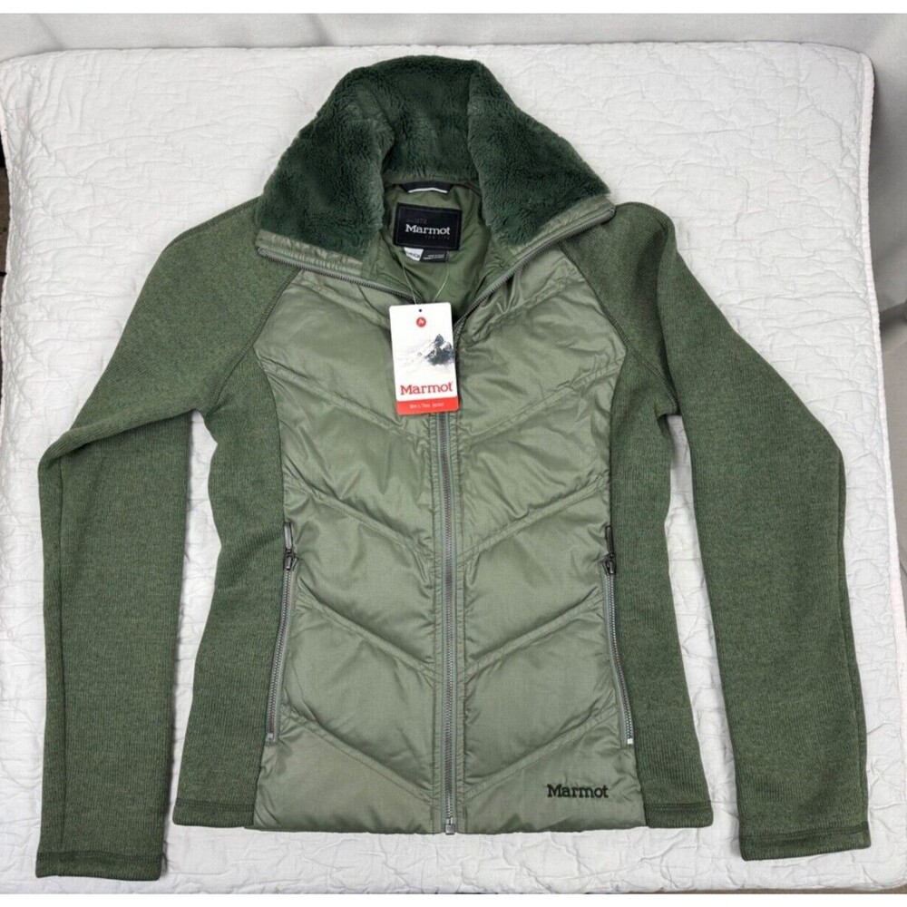 Marmot Down Jacket Fleece, Women's Small, 700 Fill, Green, New!